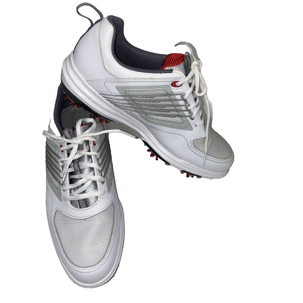 Footjoy FJ Fury Spiked 51100 White Grey Mesh Leather Golf Shoe Men 8W Wide